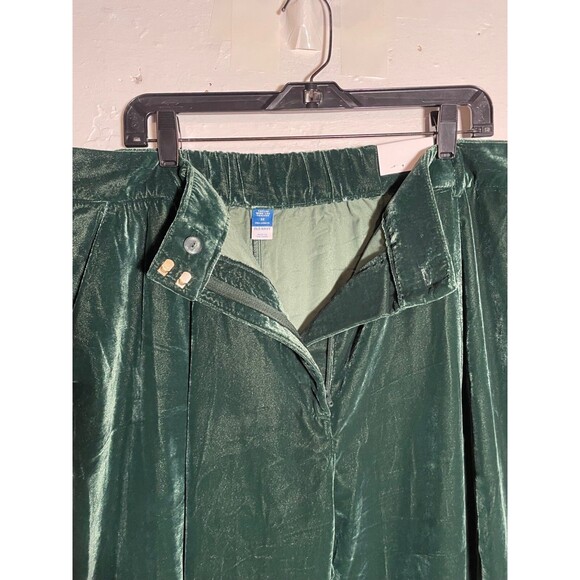 NWT Old Navy Green Velvet Taylor Wide Leg Pants High Rise Trousers Womens 2X - Picture 3 of 16